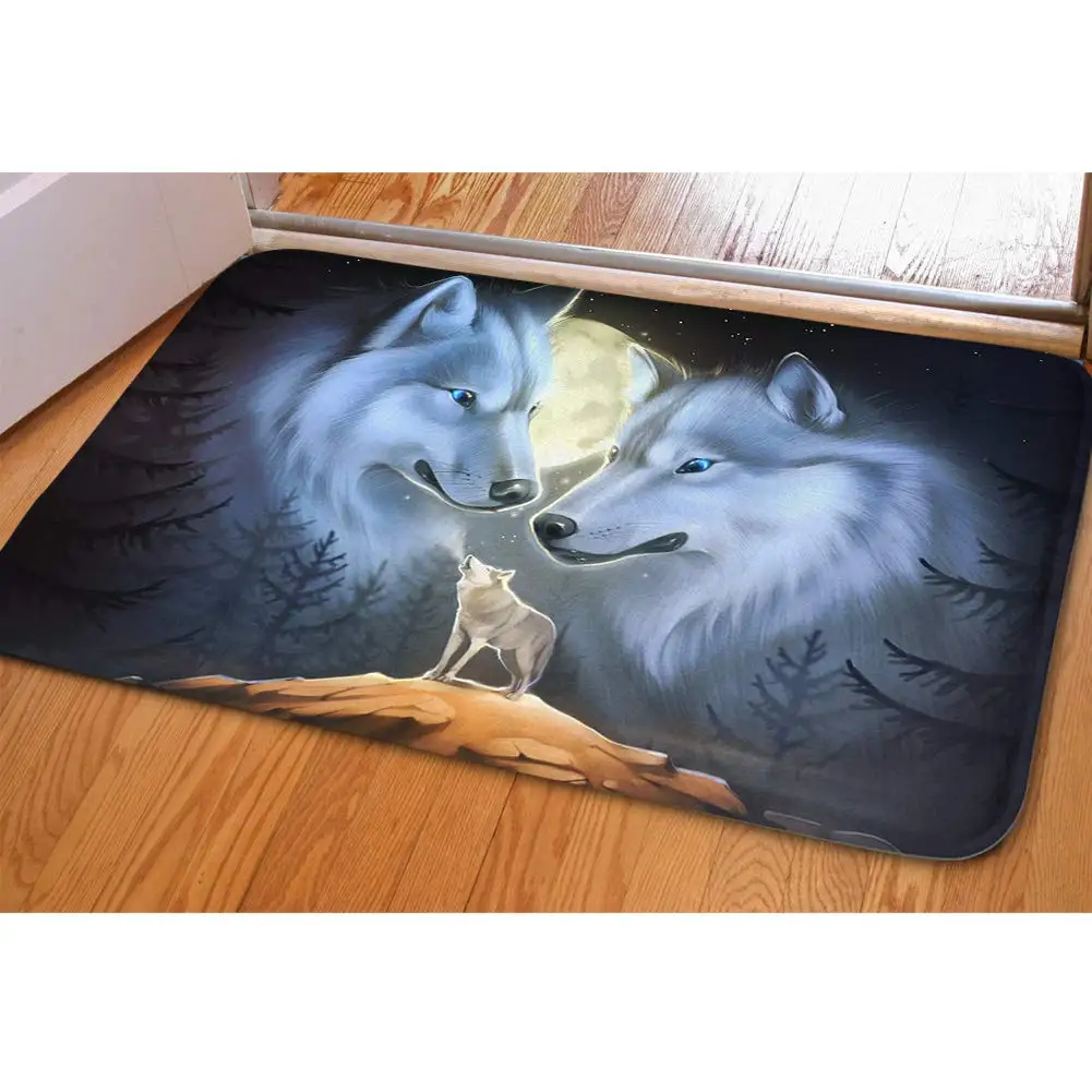 Прохладный волки печатные дверные маты домашние шлепанцы на нескользящей