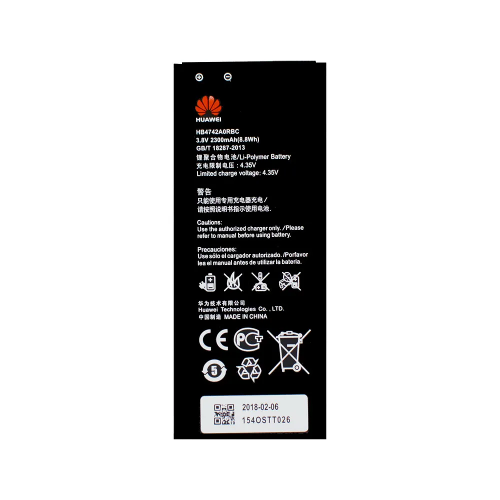 5 шт./лот 100% оригинальный аккумулятор HB4742A0RBC 2300 мАч для Huawei Honor 3C G630 G730