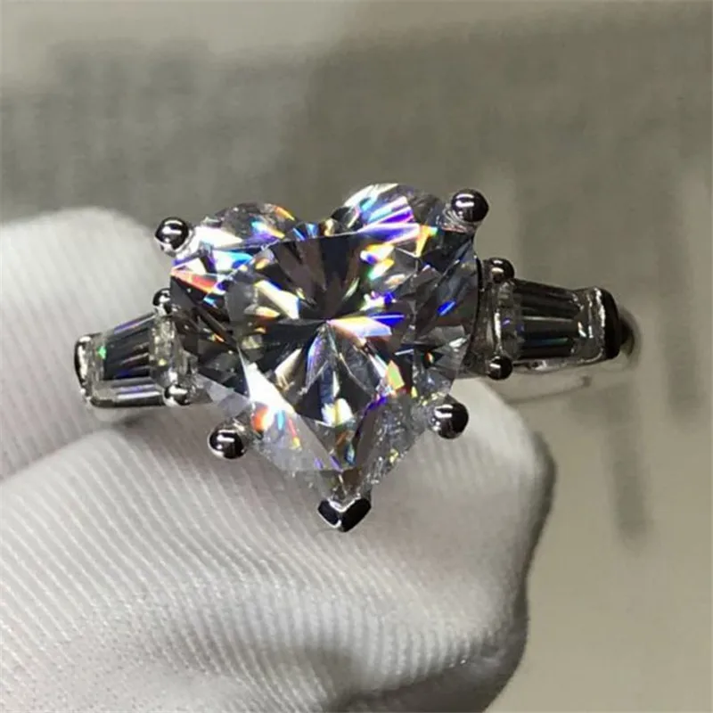 Кольцо женское из серебра 925 пробы с бриллиантами 5 карат | Украшения и аксессуары