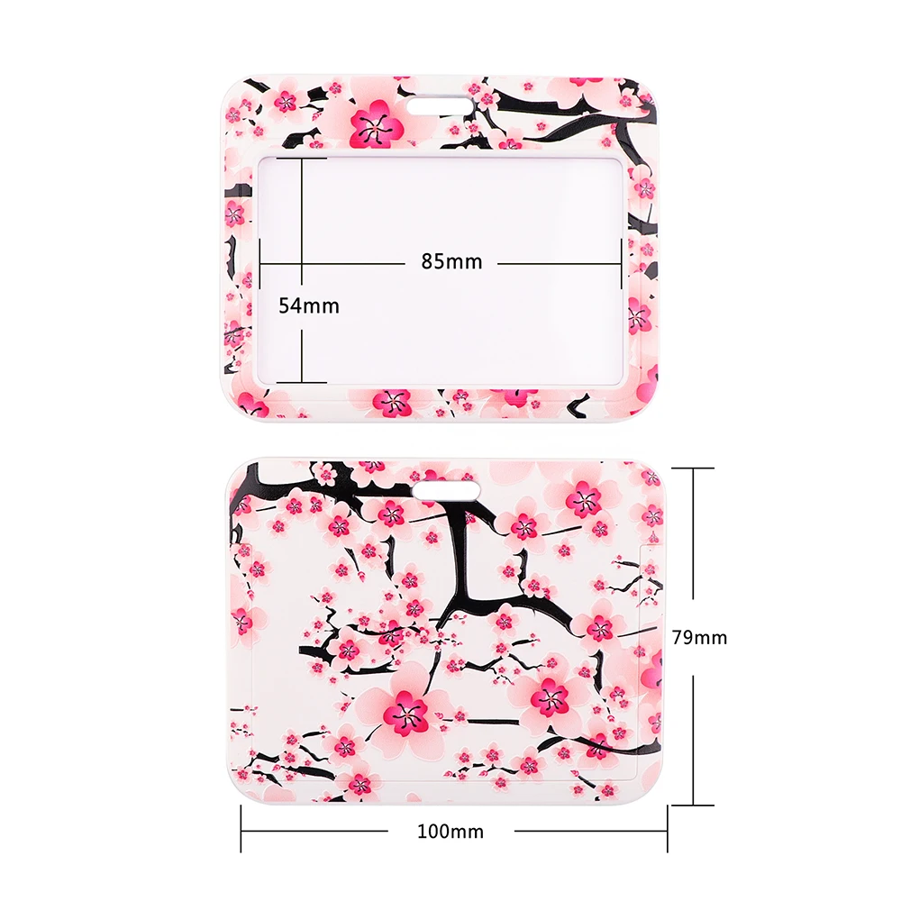 

CB657 Cherry Blossoms Keychain Flower Print Lanyards Badge ID Holder ID Card Pass Mobile Phone USB Neck Straps Badge Holder