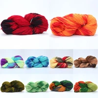 4 strands rainbow milk cotton yarn segment dyeing gradient yarn diy hand knitted sofa cushion pillow yarn crochet sweater doll