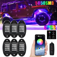 rgb led rock lights atmosphere light waterproof music lighting kit with app remote control for jeep off road truck car atv suv