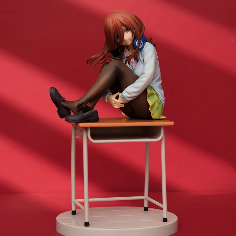 

Anime The Quintessential Quintuplets Nakano Miku Desk Ver. Change Head Sexy Girl Anime Pvc Action Figure Collectible Model Toy