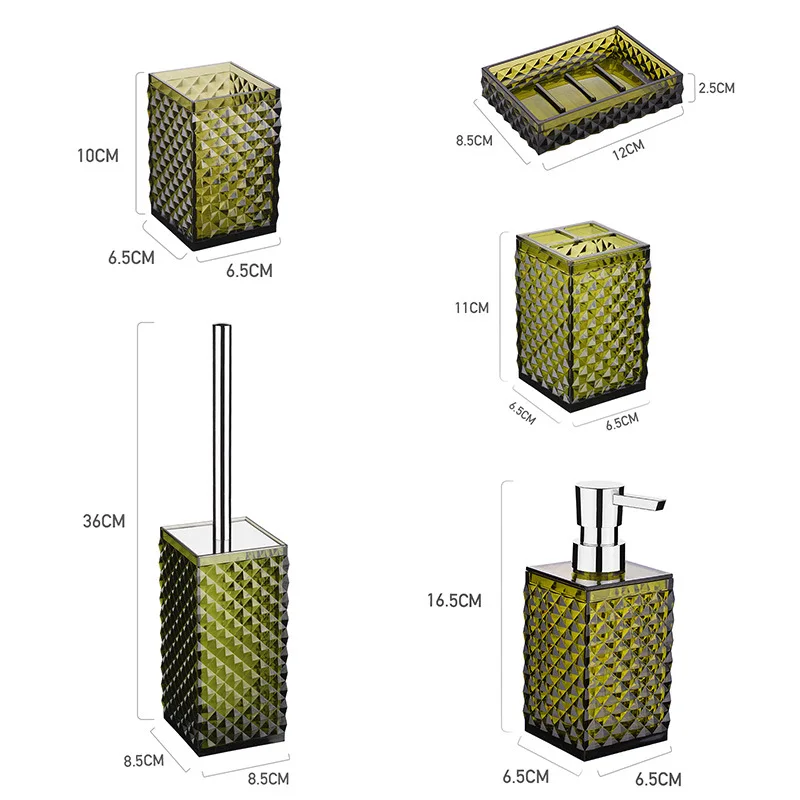 bathroom supplies bathroom set acrylic bathroom accessories cup lotion bottle toothbrush holder soap dish toilet brush household free global shipping