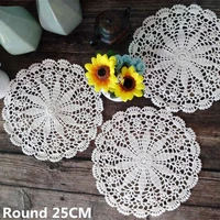 3sizes white beige handmade cotton crochet table cloth placemat pad tablecloth tea coffee mad christmas wedding home hotel decor