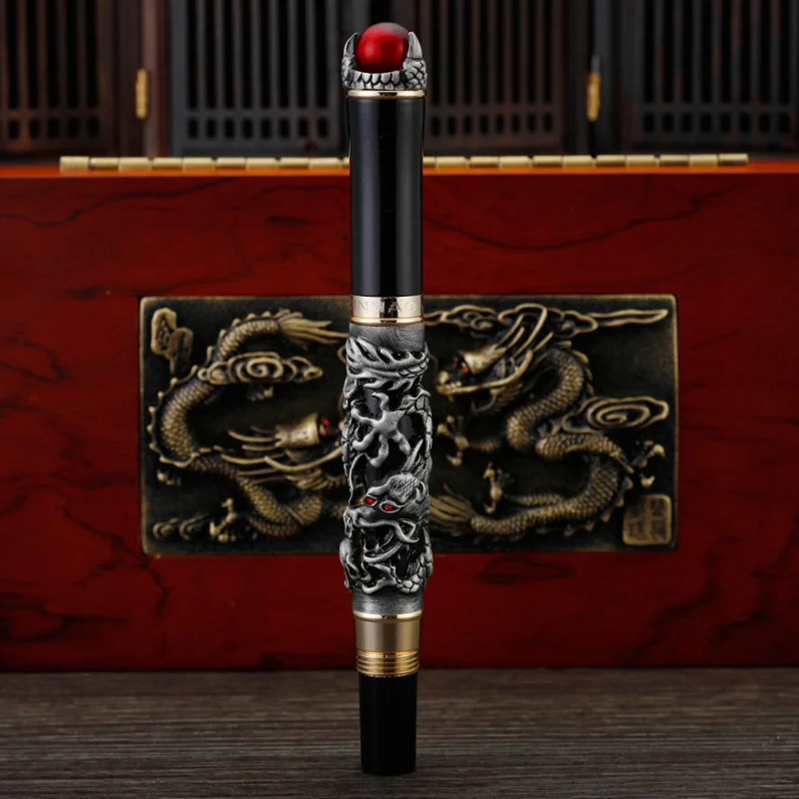 Роскошная винтажная перьевая ручка JINHAO Dragon Iraurita 0 5 мм F Nib чернильные ручки