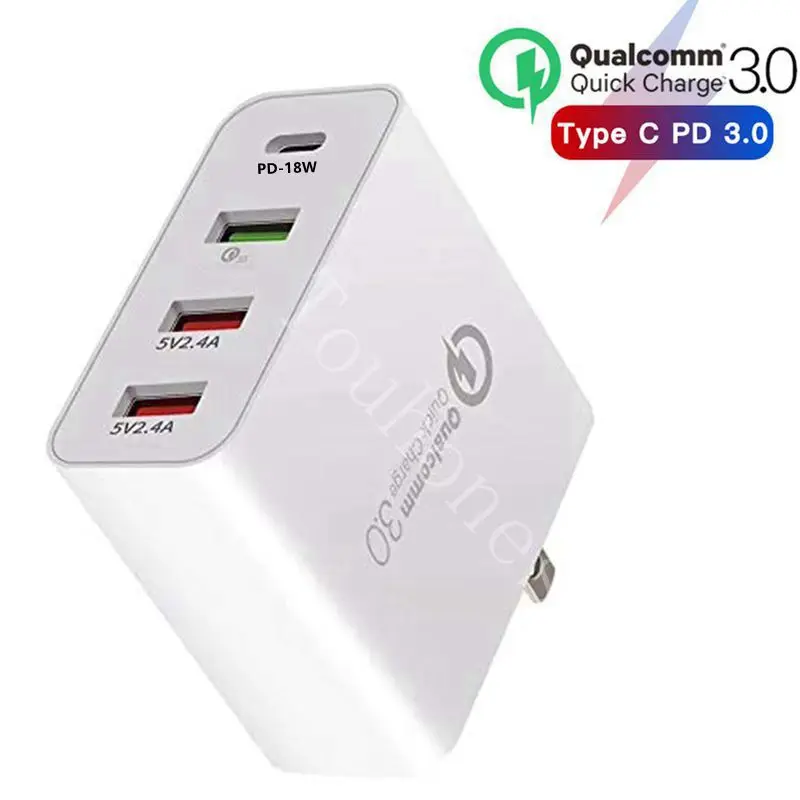 48 Вт мульти быстрое зарядное устройство PD type C USB для samsung iPhone huawei Tablet QC 3 0 настенное