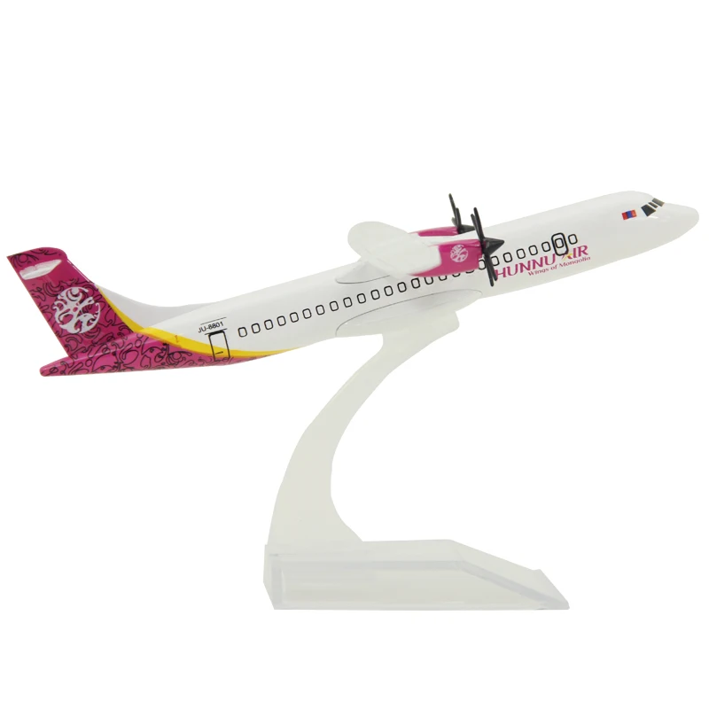 

14cm Airplane Model ATR72-600 Mongolian Hun Air Propeller Aircraft Model Decoration Alloy Toys for Children Adults Diecast 1:400