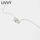 Цепочка длиной до ключицы, с двойным переплетением, LIVVY серебристый циркониевый