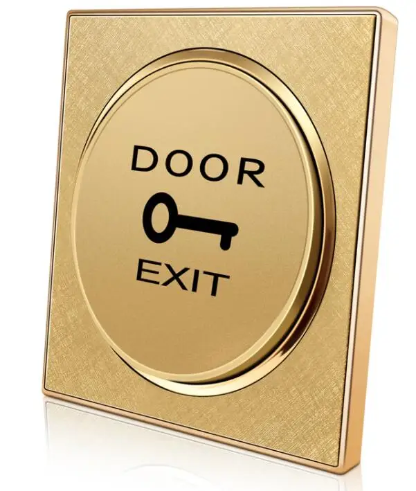 10pcs golden exit button door release switch used for access control system free global shipping