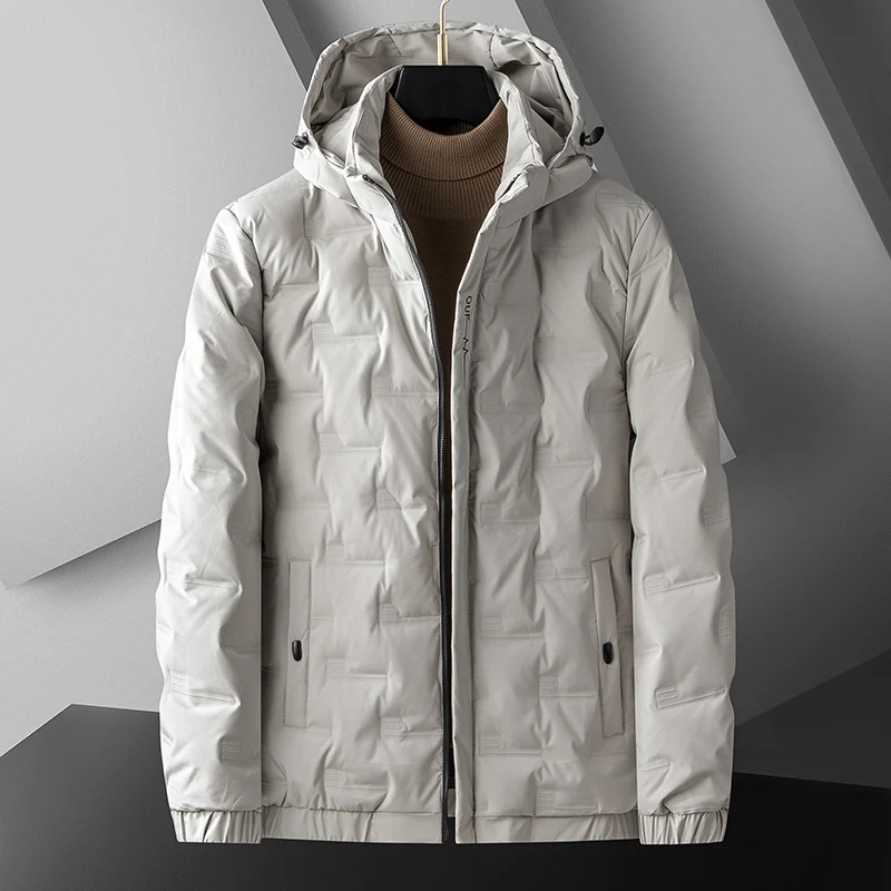 

50% White Duck Down Padded Men's Winter Warm Jacket Big Size 6XL 7XL 8XL Hooded Windbreker Down Coats Thermal Jackets