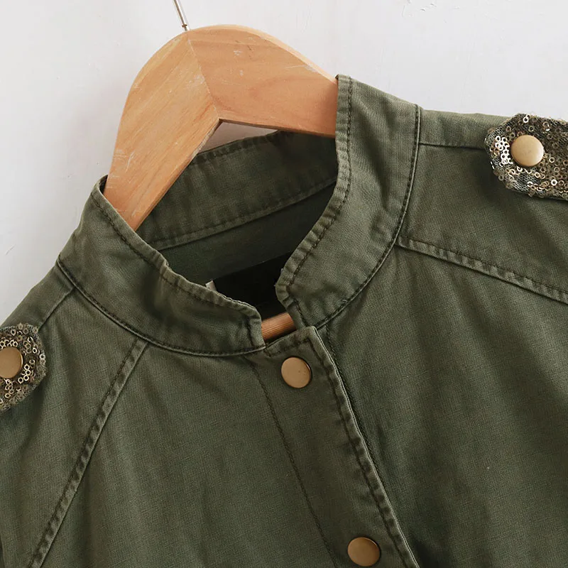 Женская стильная негабаритных бисером Украсить джинсовая куртка кисточкой