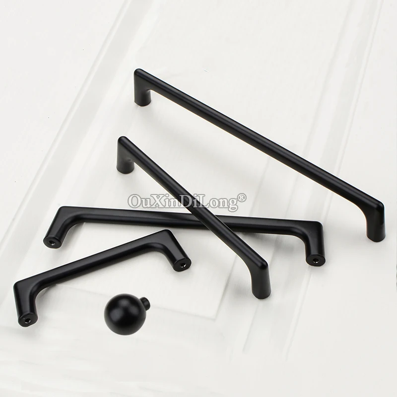Классический черный 10 шт Европейский сплошной кухонный шкаф дверные ручки ящик