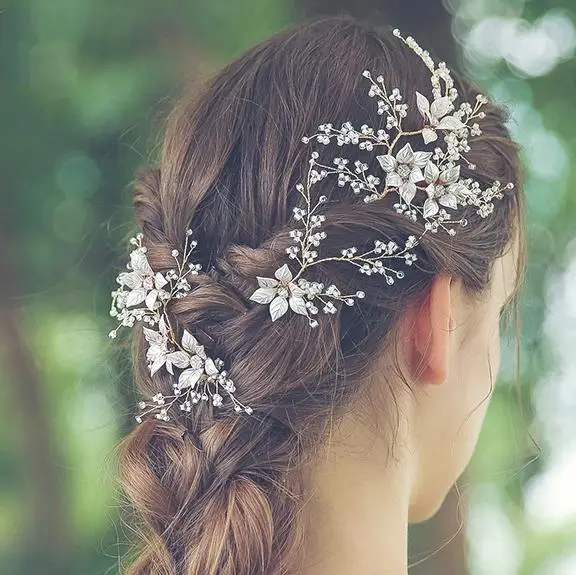 Свадебные украшения для волос в форме цветка головной убор повязка на голову с