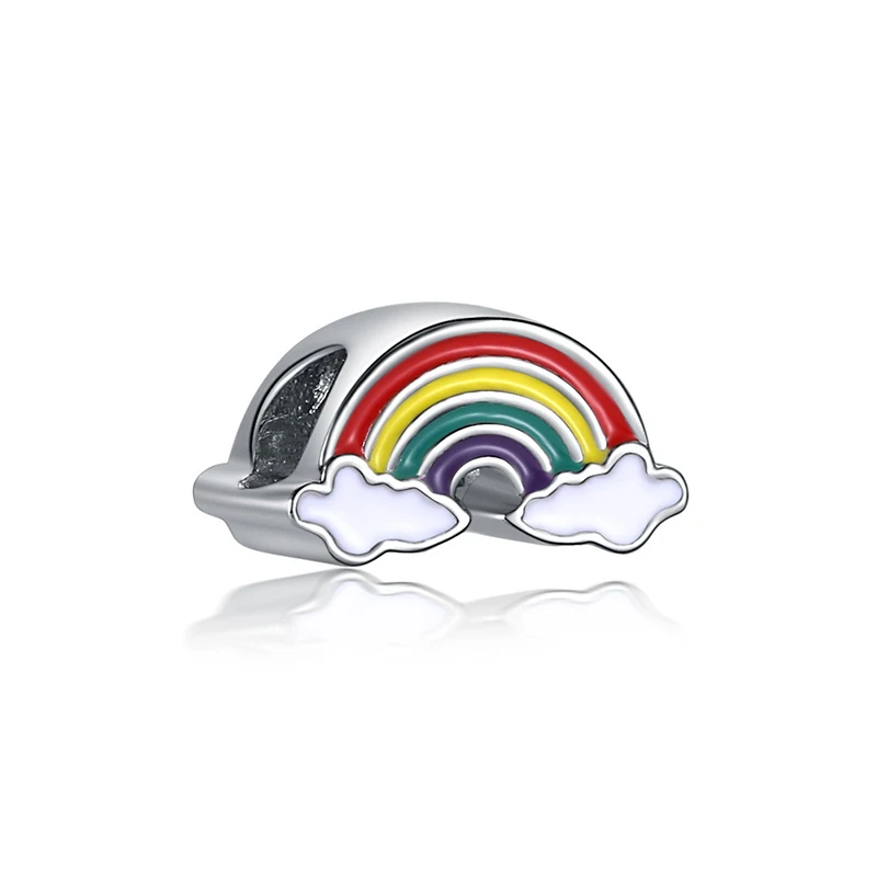 Rainbow Новинка, сплав, бусина для отдыха, путешествий, Рождества, Радужный Шарм, Подходит для Пандора, браслет, ожерелье, сделай сам, Женские Ювелирные изделия - Цвет: Rainbow