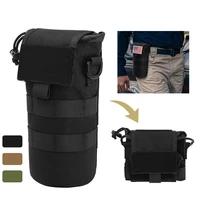 1000d tactical water bottle pouch 1 5l foldable molle kettle holder bag outdoor camping hunting hydration carrier pouch
