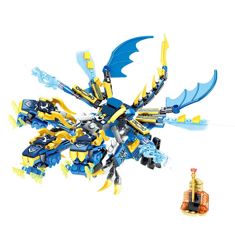 

Ninja Legacy Three Heads Thunder Elemental Dragon Building Blocks Kit Bricks Classic Movie Model Kids Toys For Children Gift Boy