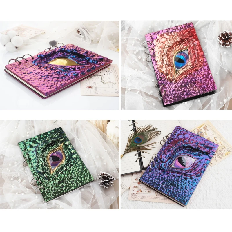 

Creative Dragon Eye Notebook Cover Epoxy Resin Casting Mold DIY Silicone Book Shell Mirror Leather Case Mould Binder Rings T8DE