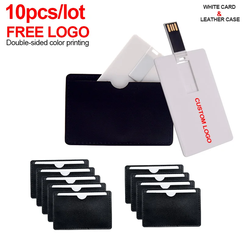 

10pcs/lot freelogo new waterproof Credit Card USB Flash Drive 128GB 64GB 32GB pendrive 8G 16G bank card model Memory Stick