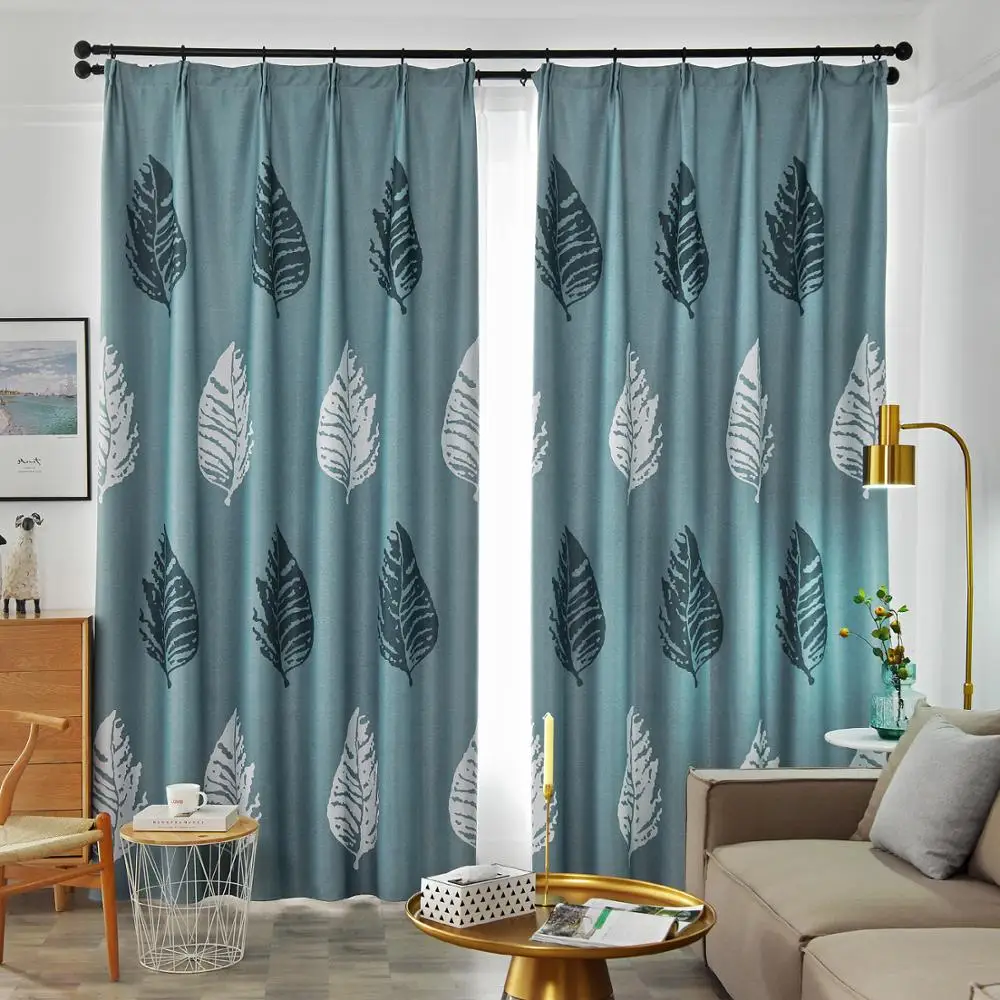 Затемняющие шторы YokiSTG с большими листьями для гостиной спальни кухни занавески