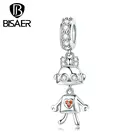 Шарм детства Bisaer мультяшный детский кулон бисер ювелирные изделия Diy браслет и ожерелье аксессуары Подходит для оригинального женского браслета WEYC006