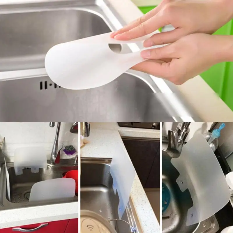 

1 Pcs Kitchen Organizer Wall Shelf Sucker Splash Water Baffle Pool Board Bathroom Stockpile Accessories