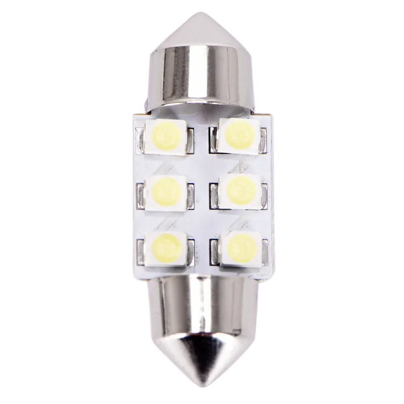 10 шт. DE3175 3022 31 мм 3528 6-SMD лампа белый гирлянда Купол Карта Интерьер светодиодный