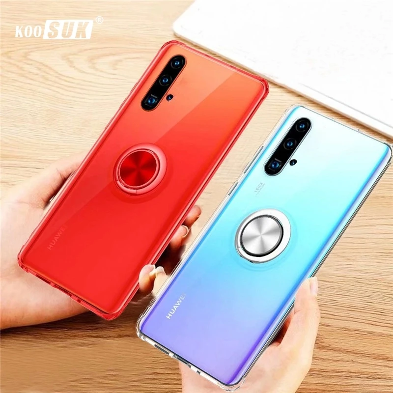 Для huawei Nova 5T кольцо держатель Стенд задняя крышка магнит прозрачные чехлы для huawei Nova 5T Funde Coque