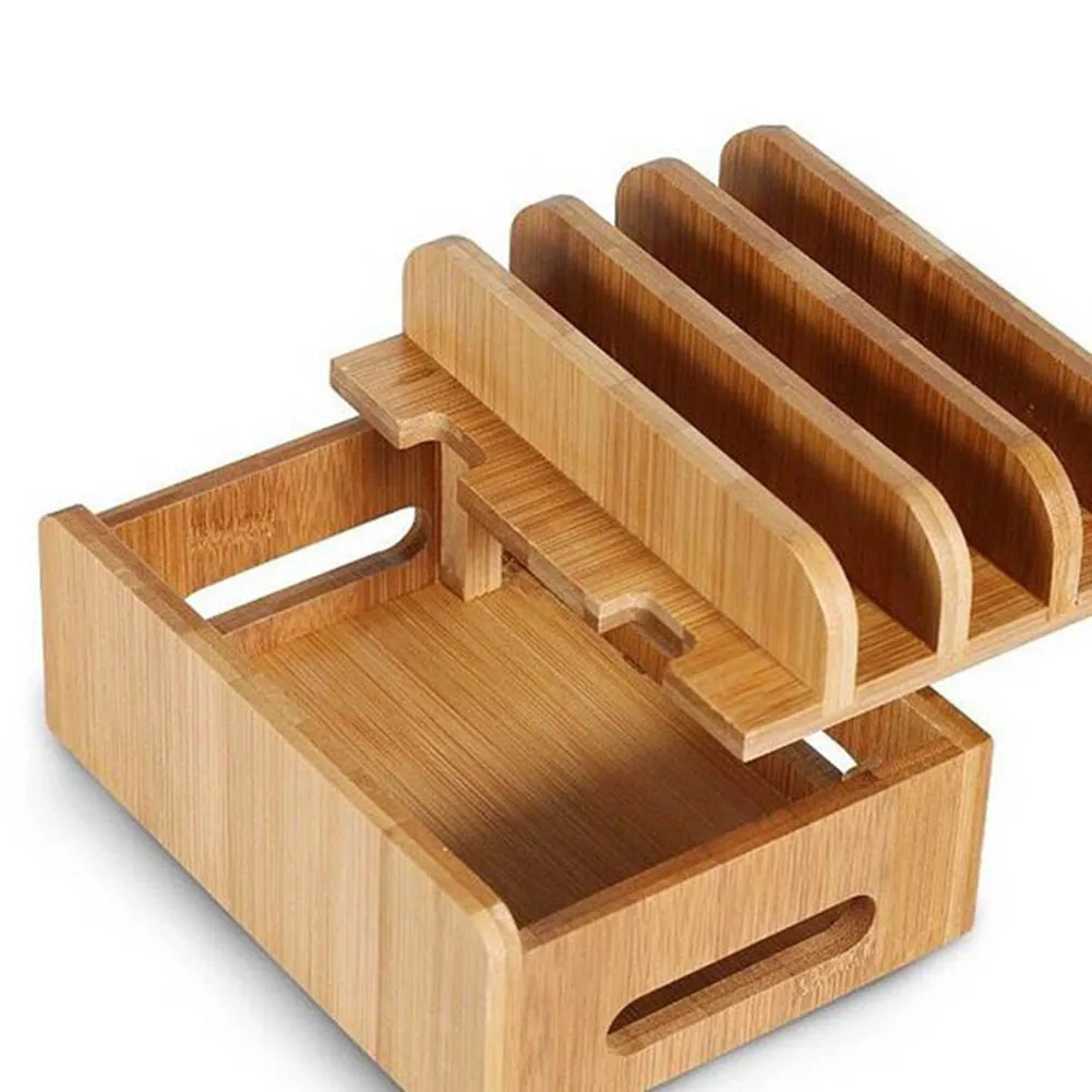 Новинка настольная подставка-органайзер из бамбука аккуратная зарядная