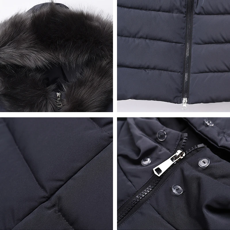 

2019 Women's Winter Parka Hooded With Fur Collar Female Coats Long Slim Jacket Large Size Down Cotton Jackets Autumn