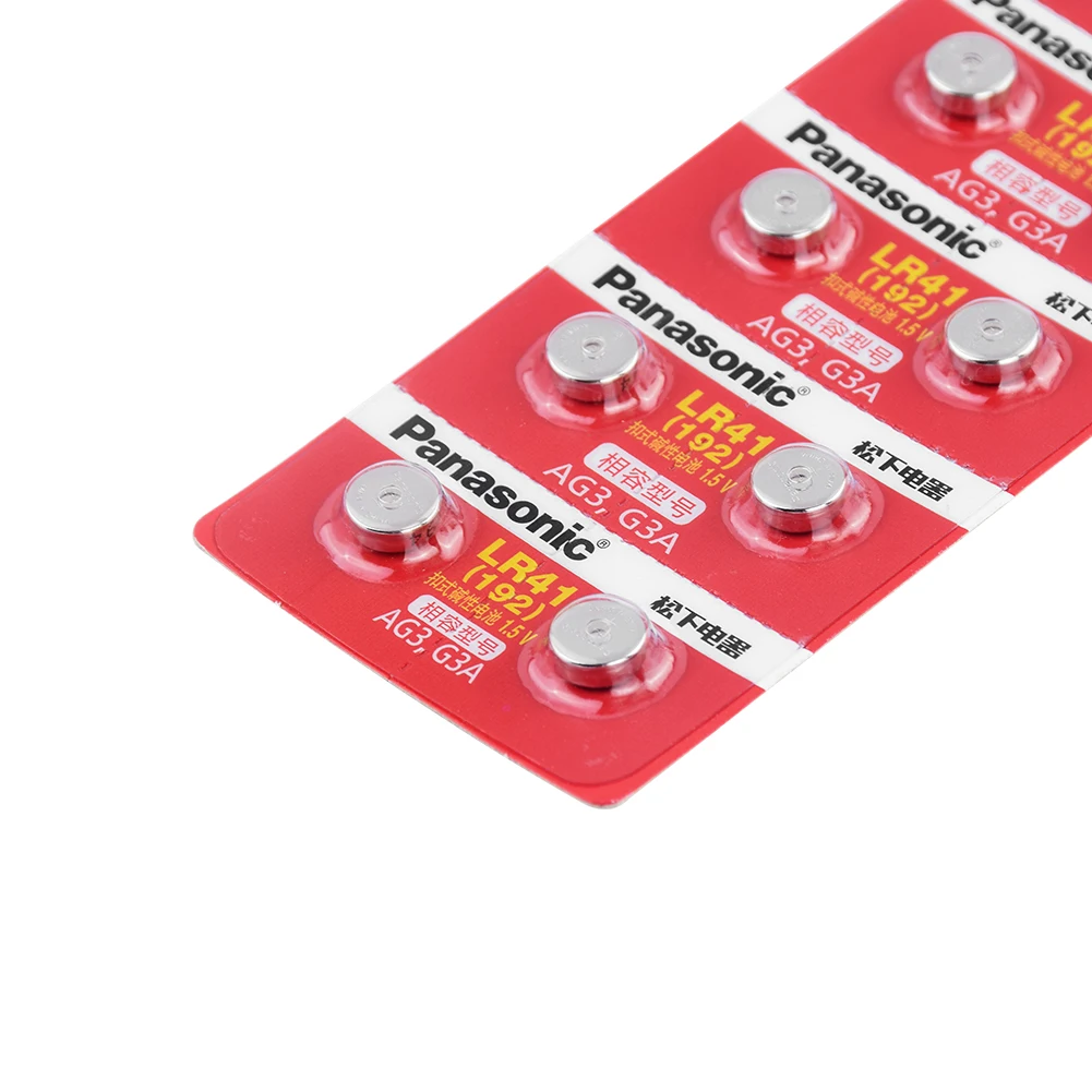

200pcs/lot Zn/MnO2 1.5V Lithium Coin Batteries LR 41 100% Original Panasonic LR41 Button Cell Battery SR41 AG3 G3A L736 192 392A