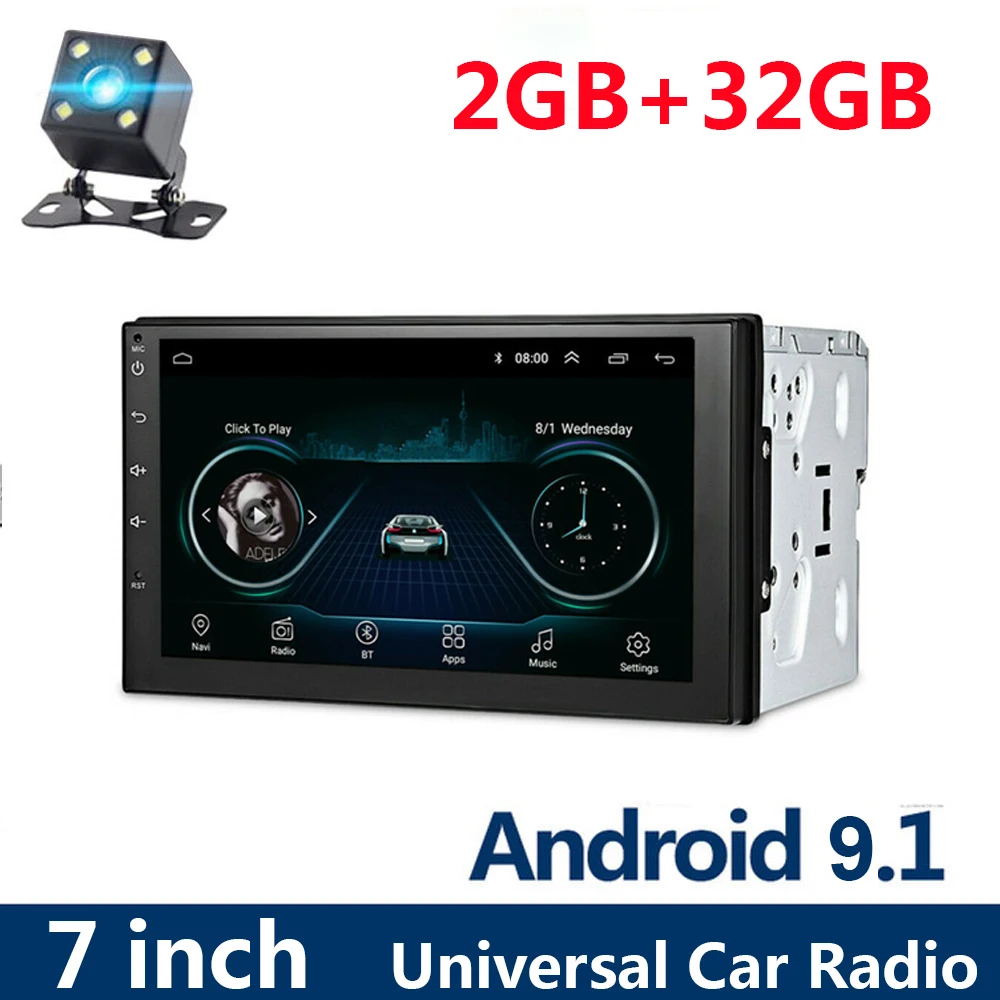 Автомагнитола 2 Din Android 9 1 мультимедийный видеоплеер 7 дюймов Универсальная