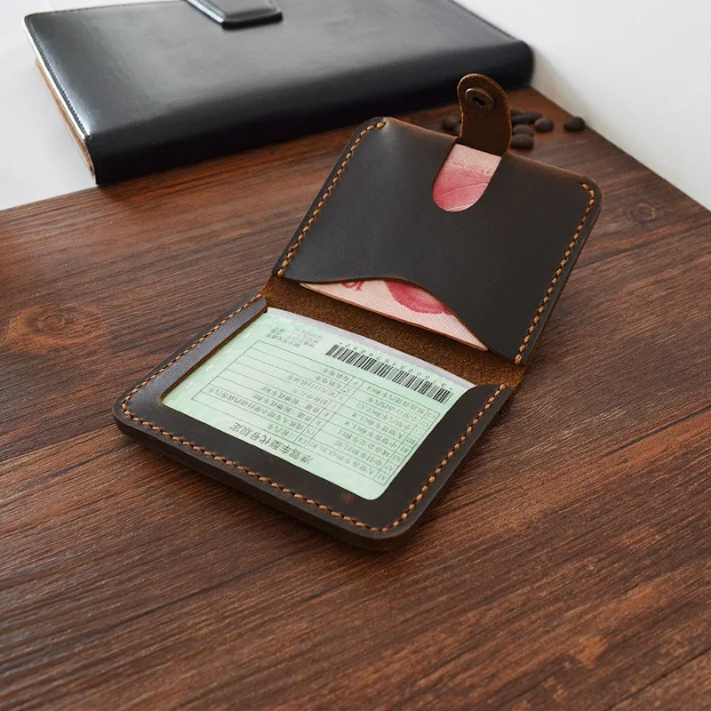 Натуральная коровья кожа ручная работа винтажный короткий кошелек чехол для