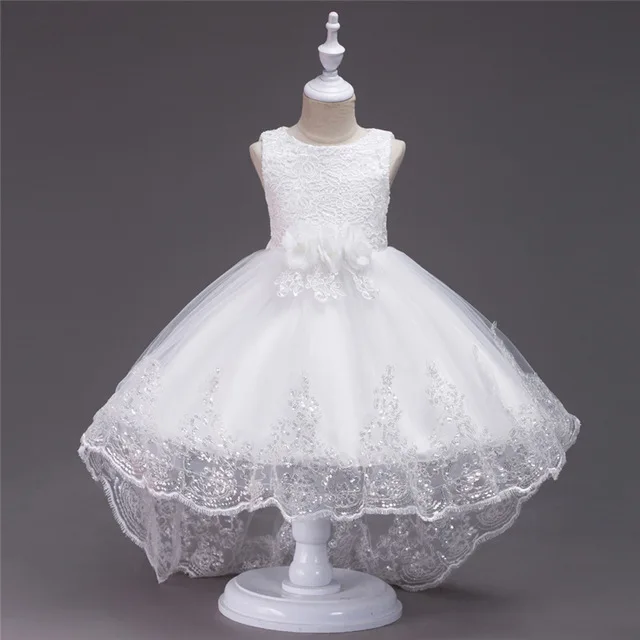 Детское платье принцессы с цветочным принтом и бантом украшенное блестками без