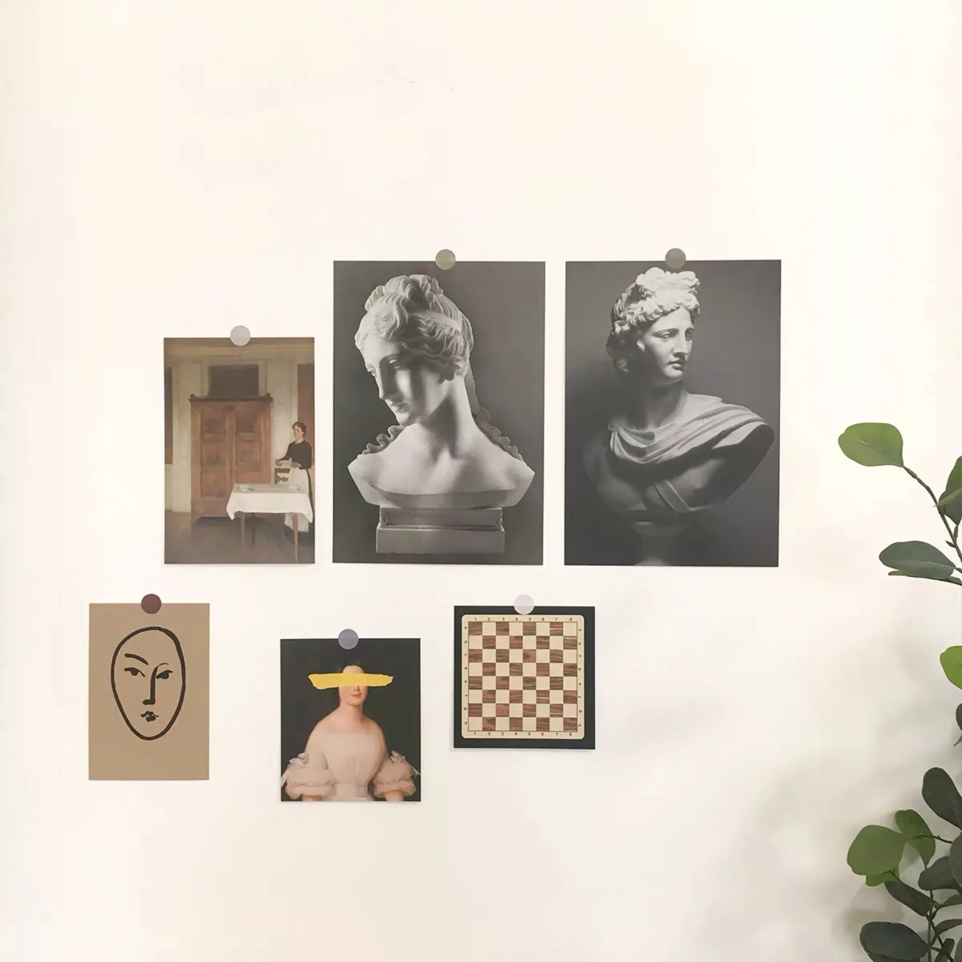 Ins скульптура и искусство Ретро Декор карточка 6 листов Diy комбинированная