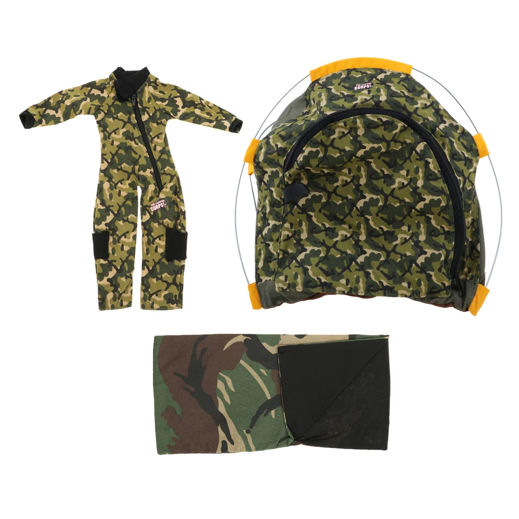 Модные куклы 1:6 палатки для кемпинга на открытом воздухе камуфляжный спальный