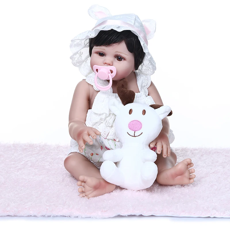 NPK 48 см очень мягкая гибкая полноразмерная силиконовая кукла младенец девочка
