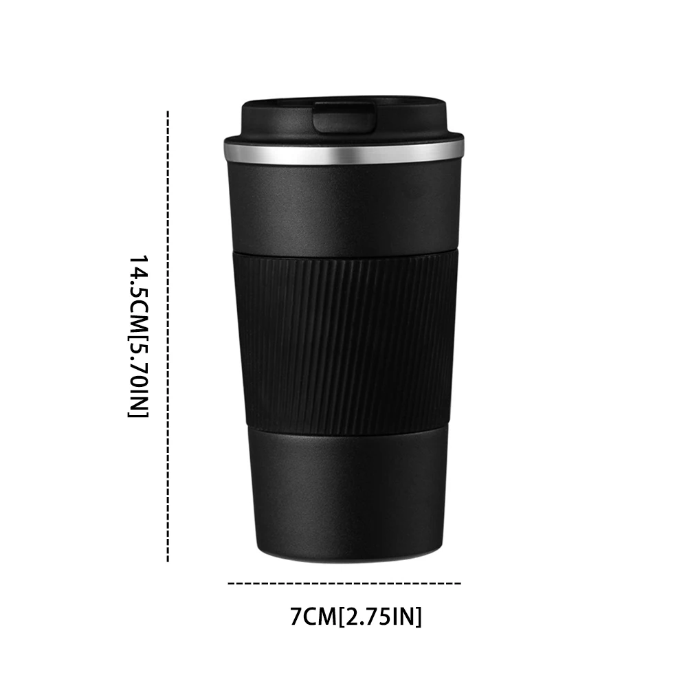 

380ml Insulated Coffee Cup Travel Mug Vacuum Double Stainless Steel Insulation Thermal Portable With Leakproof Lid Non-Slip Case