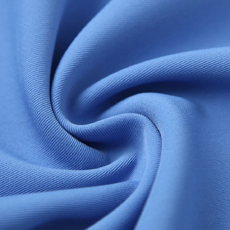 

High Quality New 2020 Fall Dress Women Turn-down Collar Color Block Lace Patchwork Sequined Beading Deco Long Sleeve Blue Dress