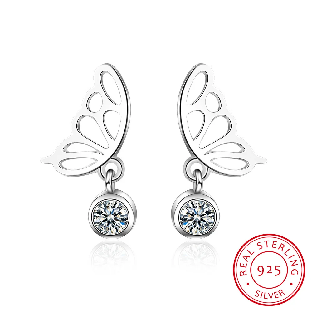 Женские серьги гвоздики LEKANI из подлинного стерлингового серебра 925 пробы с