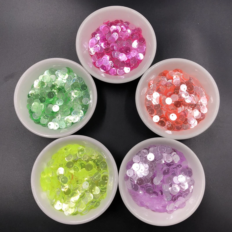 

10g 6mm Flat Round Loose Sequins Transparent Rouge Finish Paillette Sewing Garment Lentejuelas Accessories DIY Decoration Craft