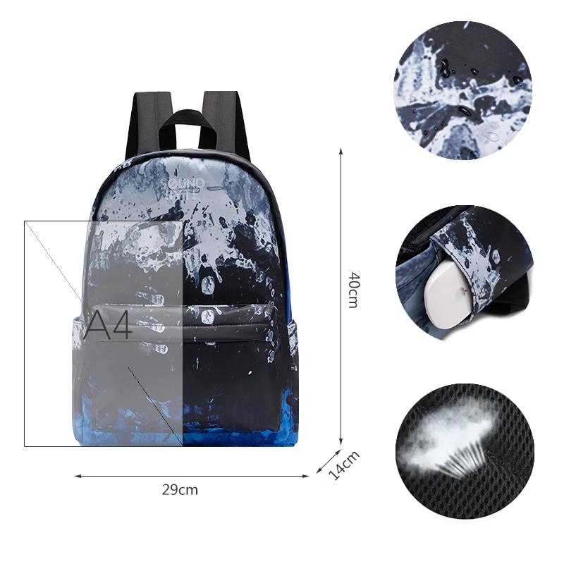 

atinfor Brand Waterproof Printing women Backpack Large Capacity College Student Schoolbag for Teenager Girls Bookbags