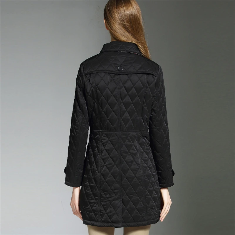 Британский стиль хлопковое Женское пальто с пряжкой длинная секция зима 2019