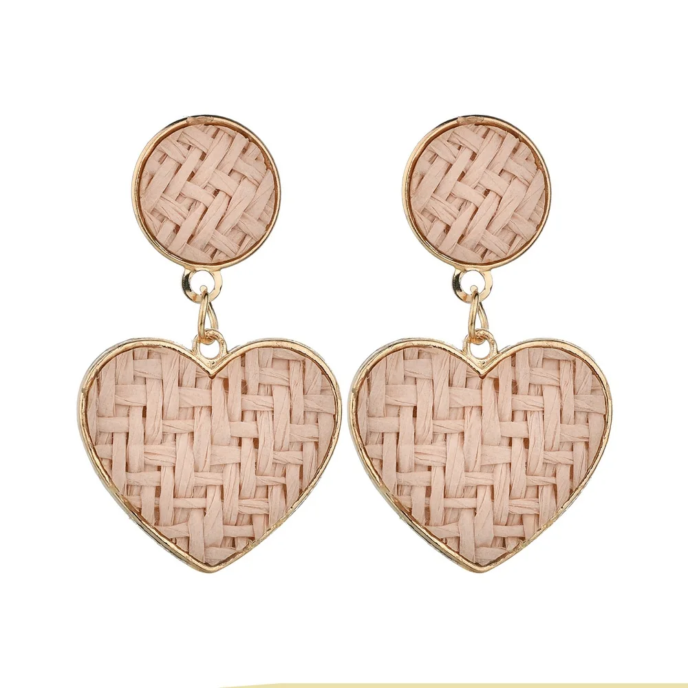 MissCyCy Boho винтажные натуральные глицинии серьги для женщин сердце круглые висячие
