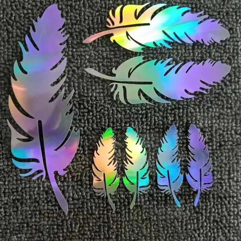 

Reflective Stickers Cover Scratches Decorative Car Stickers Feather Leaves Personalized Creative Bumper Retrofitted Car Stickers