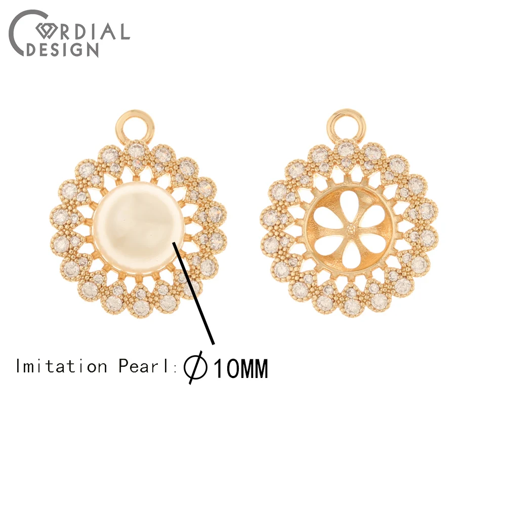 

Cordial Design 30Pcs 19*22MM Jewelry Accessories/Hand Made/Pendant/Flower Shape/DIY Jewelry Making/CZ Charms/Earring Findings