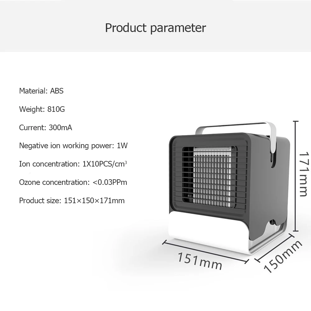 

Mini USB Rechargeable Air Conditioner Fan Multi-function Portable Water Tank Desktop Cooler Humidifier Summer Air Cooling Fan