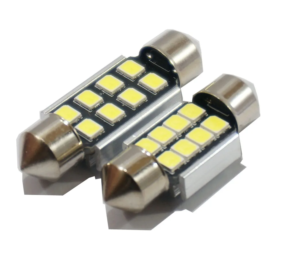 Светодиодный фонарь для салона автомобиля 2 шт. 31 мм 36 39 41 SMD 2835 белый без ошибок