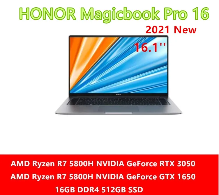 Ноутбук Honor MagicBook 16 Pro ноутбук 144 Гц AMD Ryzen R7 5800H GTX 1650/RTX 3050 ГБ 512 15 6-дюймовый - купить по