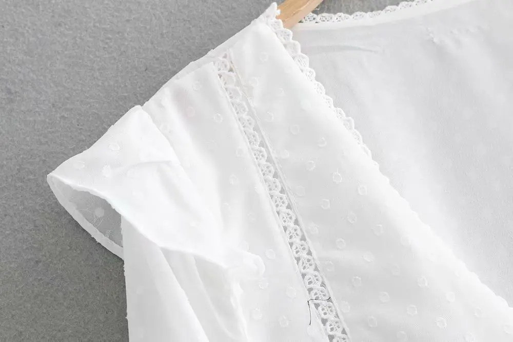 Женская кружевная шифоновая блузка в стиле пэчворк милая плиссированная с